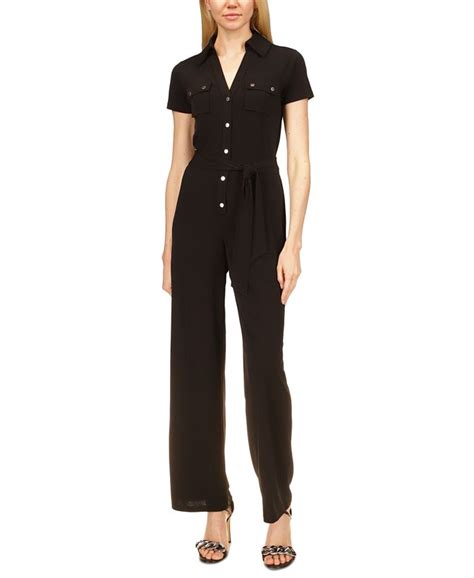 michael michael kors paulette button detail knit jumpsuit|Michael Kors jumpsuits.